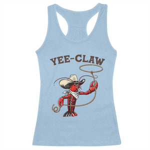 Yee Claw Racerback Tank Top Funny Crawfish Cajun Seafood Festival TS12 Light Blue Print Your Wear