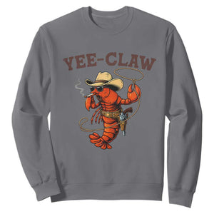 Yee Claw Southern Crawfish Sweatshirt Funny Seafood Party Graphic TS12 Charcoal Print Your Wear