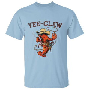 Yee Claw Southern Crawfish T Shirt Funny Seafood Party Graphic TS12 Light Blue Print Your Wear