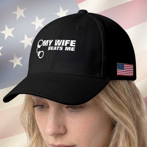 Funny Marriage Joke My Wife Beats Me Baseball Cap Husband Gag Gift TS12 Print Your Wear