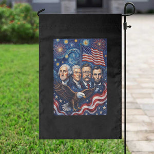 USA Presidents Mount Rushmore Garden Flag Starry Night Inspired Art