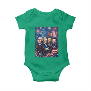 USA Presidents Mount Rushmore Baby Onesie Starry Night Inspired Art