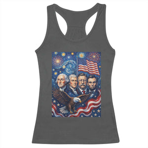 USA Presidents Mount Rushmore Racerback Tank Top Starry Night Inspired Art