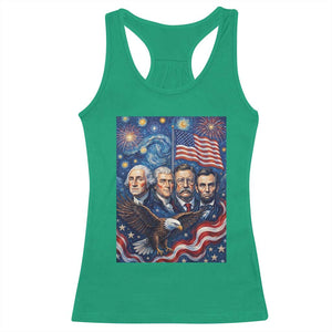 USA Presidents Mount Rushmore Racerback Tank Top Starry Night Inspired Art