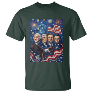 USA Presidents Mount Rushmore T Shirt Starry Night Inspired Art