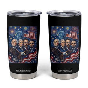 USA Presidents Mount Rushmore Tumbler Cup Starry Night Inspired Art