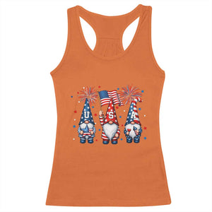 Red White Blue Gnomes Fireworks Racerback Tank Top Patriotic 4th Of July