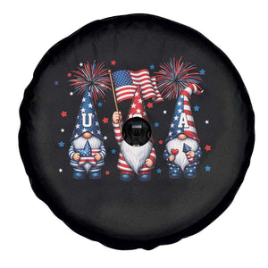 Red White Blue Gnomes Fireworks Spare Tire Cover Patriotic 4th Of July