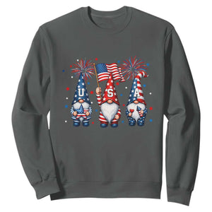 Red White Blue Gnomes Fireworks Sweatshirt Patriotic 4th Of July