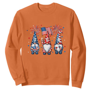 Red White Blue Gnomes Fireworks Sweatshirt Patriotic 4th Of July