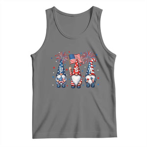 Red White Blue Gnomes Fireworks Tank Top Patriotic 4th Of July