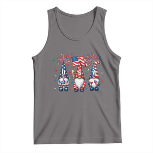 Red White Blue Gnomes Fireworks Tank Top Patriotic 4th Of July