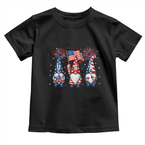 Red White Blue Gnomes Fireworks Toddler T Shirt Patriotic 4th Of July