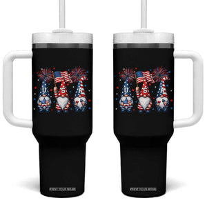 Red White Blue Gnomes Fireworks Tumbler With Handle Patriotic 4th Of July