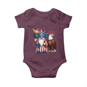 Funny Statue Of Liberty Gnome Baby Onesie Patriotic 4th Of July