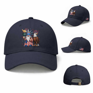 Funny Statue Of Liberty Gnome Baseball Cap Patriotic 4th Of July