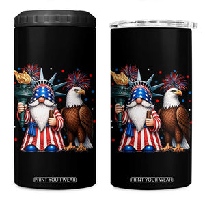 Funny Statue Of Liberty Gnome 4 in 1 Can Cooler Tumbler Patriotic 4th Of July