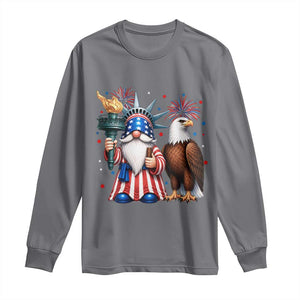 Funny Statue Of Liberty Gnome Long Sleeve Shirt Patriotic 4th Of July