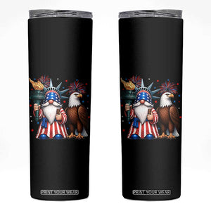 Funny Statue Of Liberty Gnome Skinny Tumbler Patriotic 4th Of July