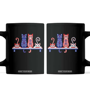 Red White And Blue Cute Cats Coffee Mug Patriotic Pet Lover