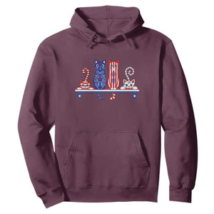 Red White And Blue Cute Cats Hoodie Patriotic Pet Lover