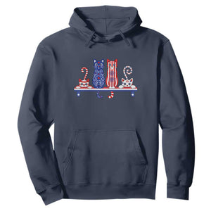 Red White And Blue Cute Cats Hoodie Patriotic Pet Lover