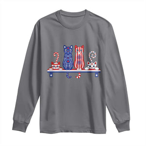 Red White And Blue Cute Cats Long Sleeve Shirt Patriotic Pet Lover
