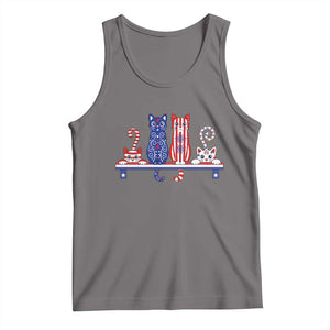 Red White And Blue Cute Cats Tank Top Patriotic Pet Lover