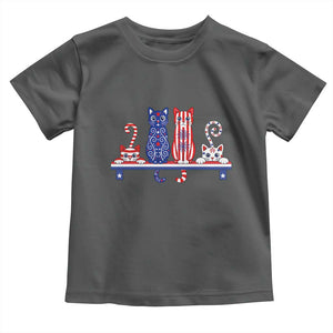 Red White And Blue Cute Cats Toddler T Shirt Patriotic Pet Lover