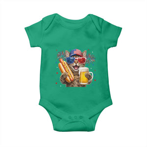 Beer And Hotdog Cat Baby Onesie Fourth Of July Celebration