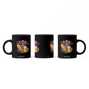 Beer And Hotdog Cat Coffee Mug Fourth Of July Celebration