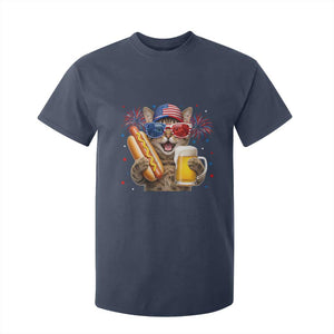 Beer And Hotdog Cat T Shirt For Kid Fourth Of July Celebration