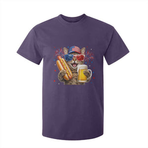 Beer And Hotdog Cat T Shirt For Kid Fourth Of July Celebration