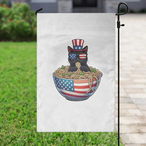 Funny Black Cats Eat Ramen Garden Flag American Flag 4th Of July
