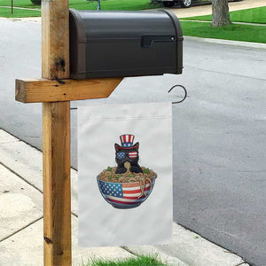 Funny Black Cats Eat Ramen Garden Flag American Flag 4th Of July