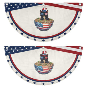 Funny Black Cats Eat Ramen Patriotic Fan Flag American Flag 4th Of July