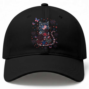 Funny Patriotic Cat Lover Baseball Cap 4th Of July Freedom