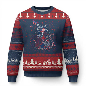 Funny Patriotic Cat Lover Ugly Christmas Sweater 4th Of July Freedom
