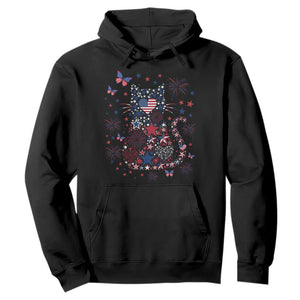 Funny Patriotic Cat Lover Hoodie 4th Of July Freedom