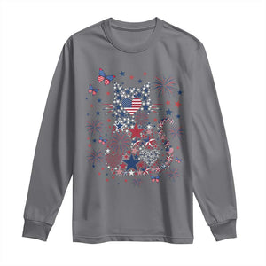 Funny Patriotic Cat Lover Long Sleeve Shirt 4th Of July Freedom