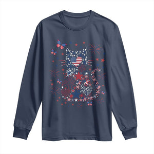 Funny Patriotic Cat Lover Long Sleeve Shirt 4th Of July Freedom