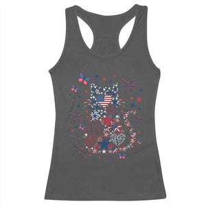 Funny Patriotic Cat Lover Racerback Tank Top 4th Of July Freedom