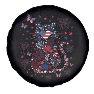 Funny Patriotic Cat Lover Spare Tire Cover 4th Of July Freedom