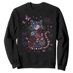 Funny Patriotic Cat Lover Sweatshirt 4th Of July Freedom