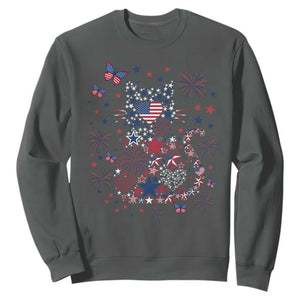 Funny Patriotic Cat Lover Sweatshirt 4th Of July Freedom
