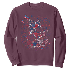 Funny Patriotic Cat Lover Sweatshirt 4th Of July Freedom