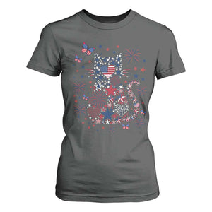 Funny Patriotic Cat Lover T Shirt For Women 4th Of July Freedom