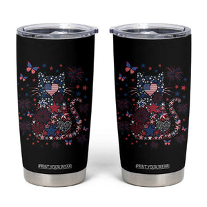 Funny Patriotic Cat Lover Tumbler Cup 4th Of July Freedom