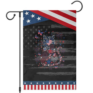 Funny Floral Cat Lover Patriotic Garden Flag 4th Of July Freedom TS12 Distressed Black Blue Print Your Wear