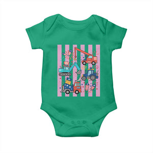 Red White And Blue Construction Crew Baby Onesie Patriotic Kids 4th Of July